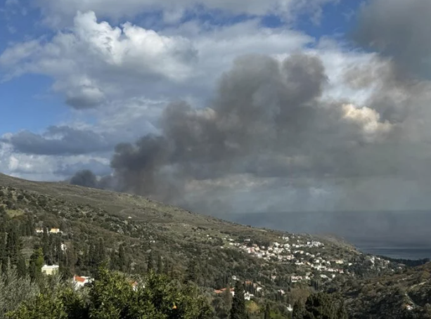 Πυρκαγιά σε χαμηλή βλάστηση στην περιοχή Άχλα της νήσου Άνδρου